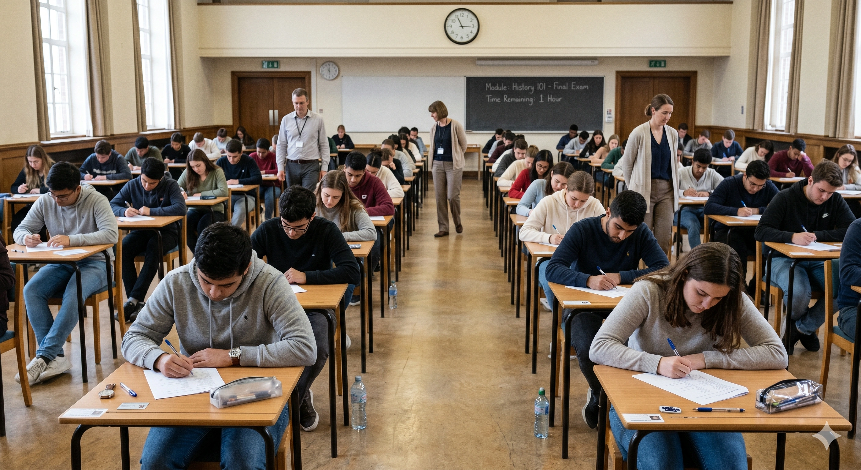 Students in focused study session