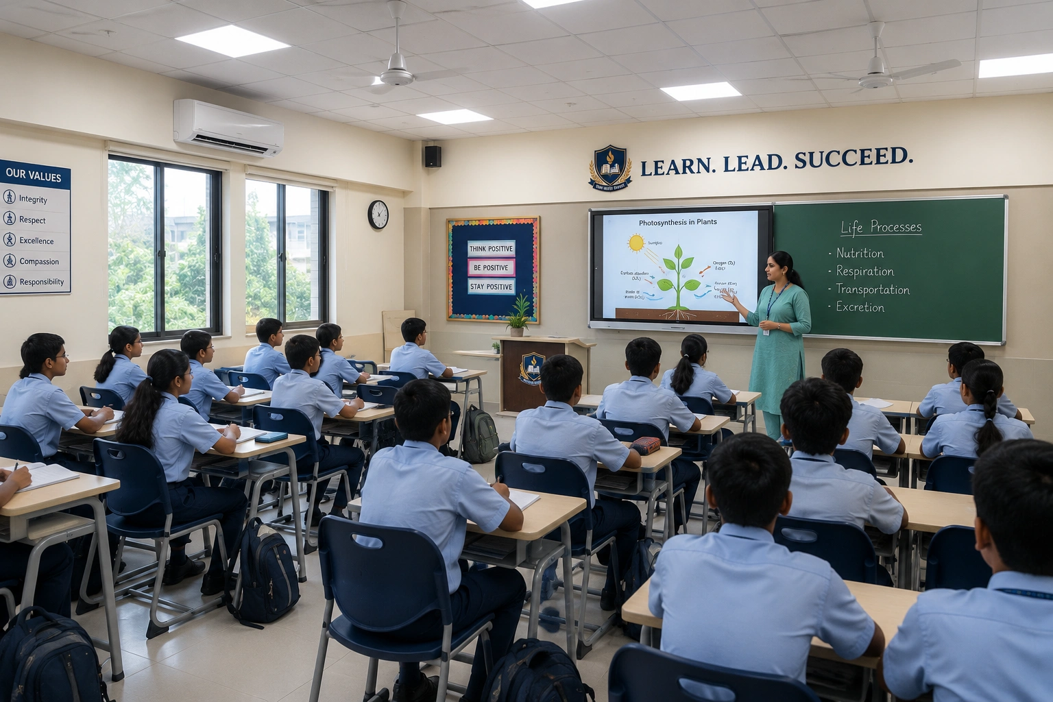Secondary Section students studying at Vidya Niketan