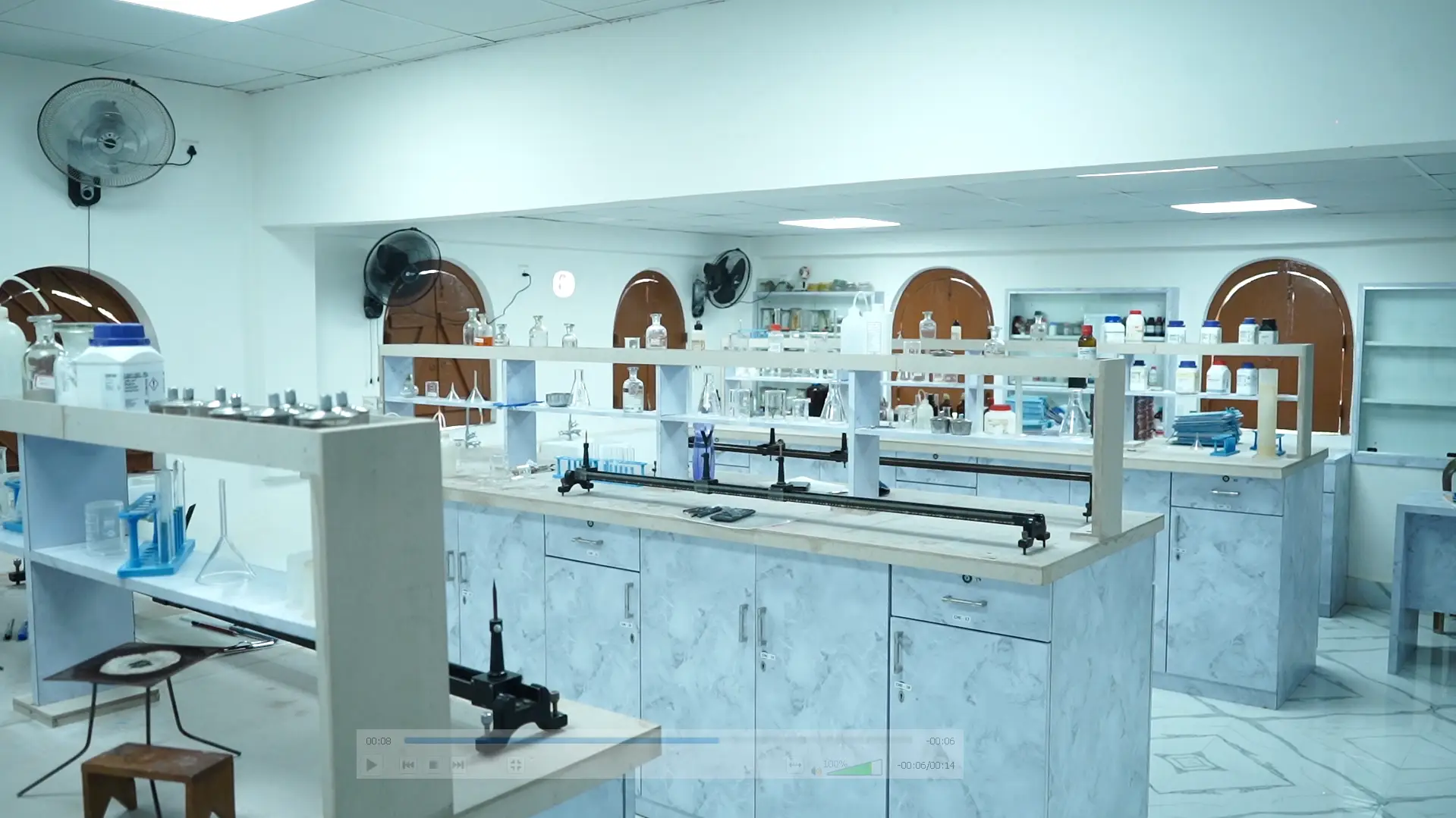 Secondary students in science lab